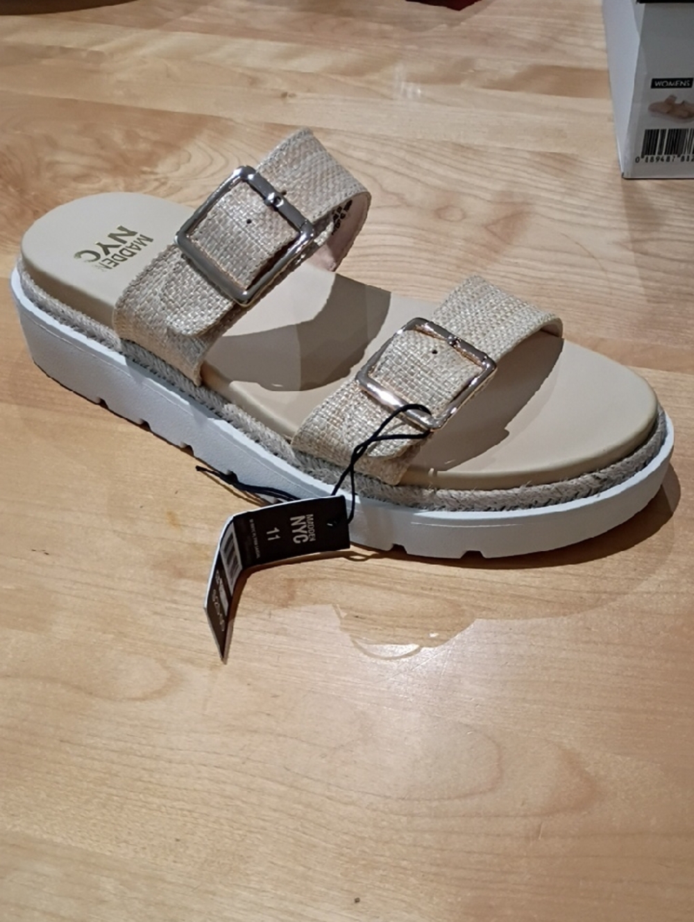 Madden NYC Platform Raffia Espadrille Double Strap Open Toe Sandal Size 11 NWT